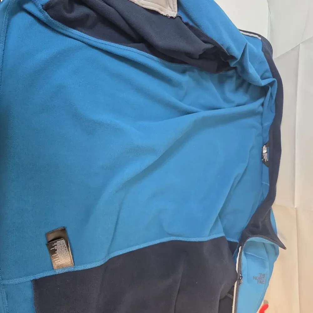 The North Face Jacket Mens 2XL Blue Black Full Zip Soft Shell Zip Pockets